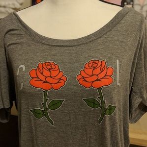 Cool Rose Graphic Top T-shirt 🌹❤️
